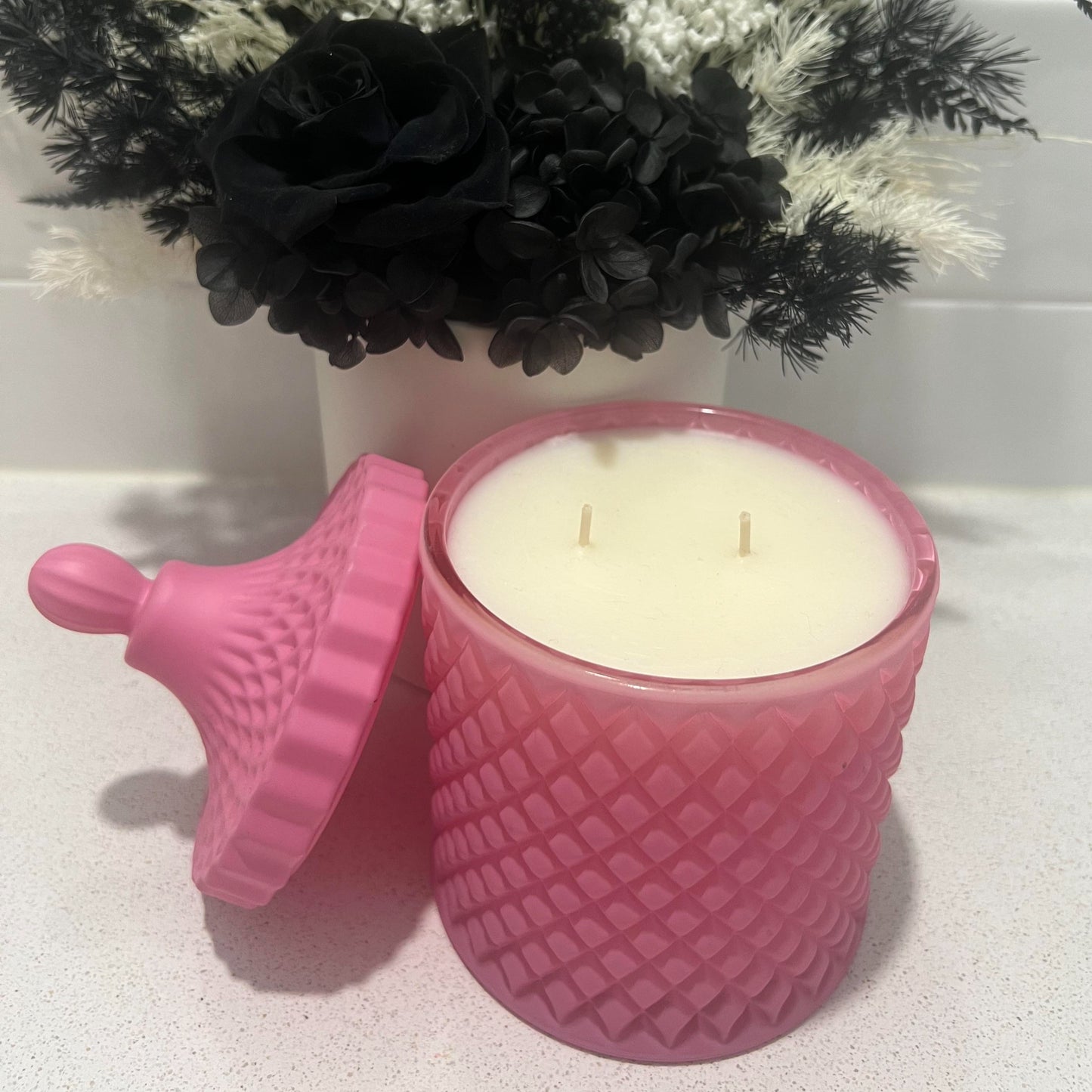 Pink Candy + Apple Floss 2 Wick Candle